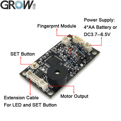 GROW KS200+R502-AW 4*AA Battery or DC3.7V-6.5V Motor Output Fingerprint Access Control Board For Door Lock Hotel Office