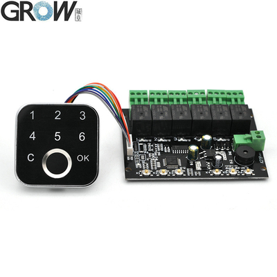 บอร์ดควบคุมลายนิ้วมือ GROW K219-B+G16 DC12V พร้อมรหัสผ่านสำหรับผู้ดูแลระบบ/ผู้ใช้ พร้อมรีเลย์ 6 ตัว สำหรับระบบควบคุมการเข้าออกประตู