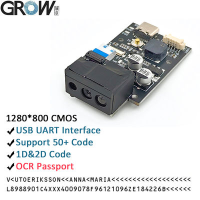 GROW GM69Pro 1280*800CMOS OCR/1D/2D โมดูลสแกนเนอร์บาร์โค้ด USB UART Interface เครื่องอ่านบาร์โค้ด QR Code รองรับ OCR Passport